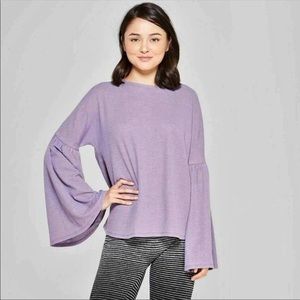 Xhilaration Size X-Small Purple Bell Sleeve Sleep Top